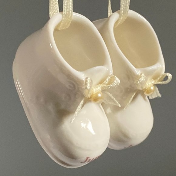 🎁 June Baby Porcelain Baby Booties Ornament - Picture 2 of 10